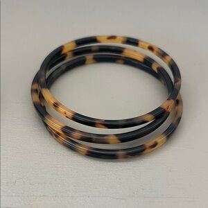Ralph Lauren Tortoiseshell Pattern Stackable Bangles - Black & Brown